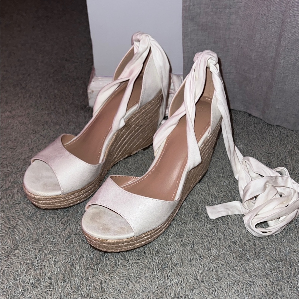 Amazon Cream Wedge Espadrilles